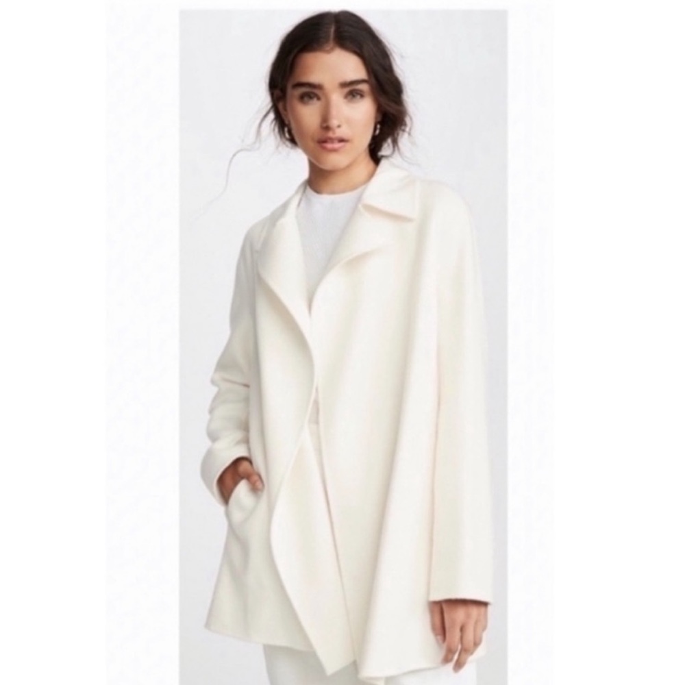 Theory Sileena Coat in Ivory.